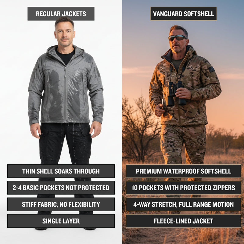Men's Camo Hooded Tactical Softshell Jacket