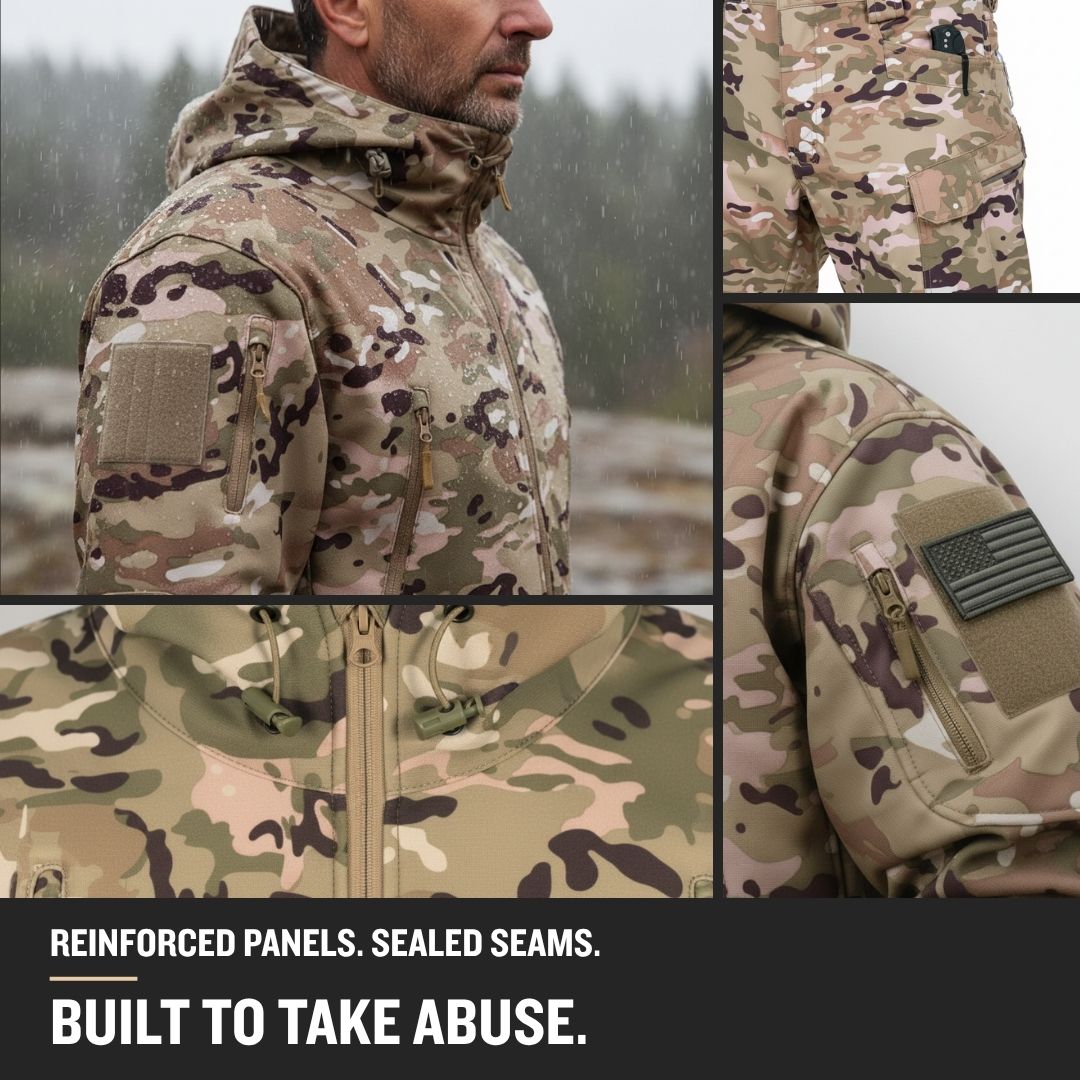 Men's Camo Tactical Jacket and Pants Set