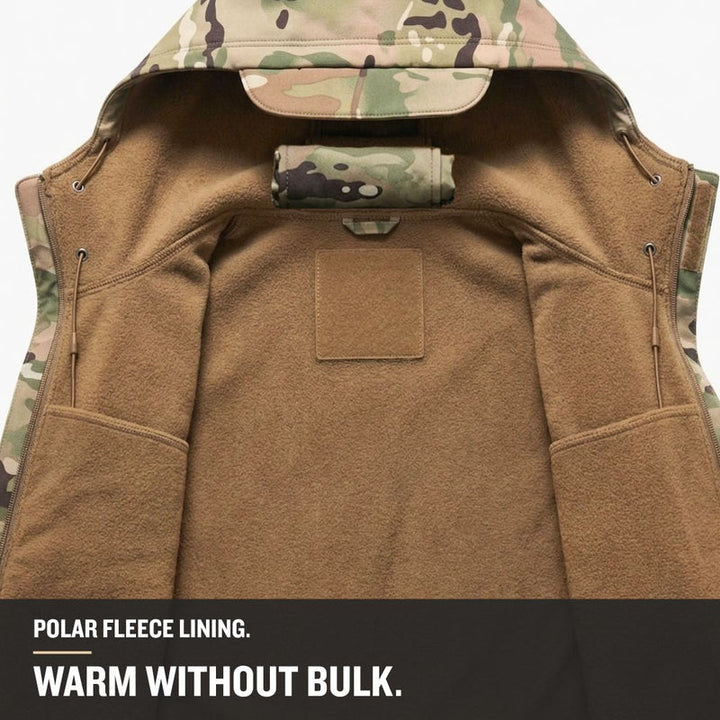 Men's Camo Hooded Tactical Softshell Jacket