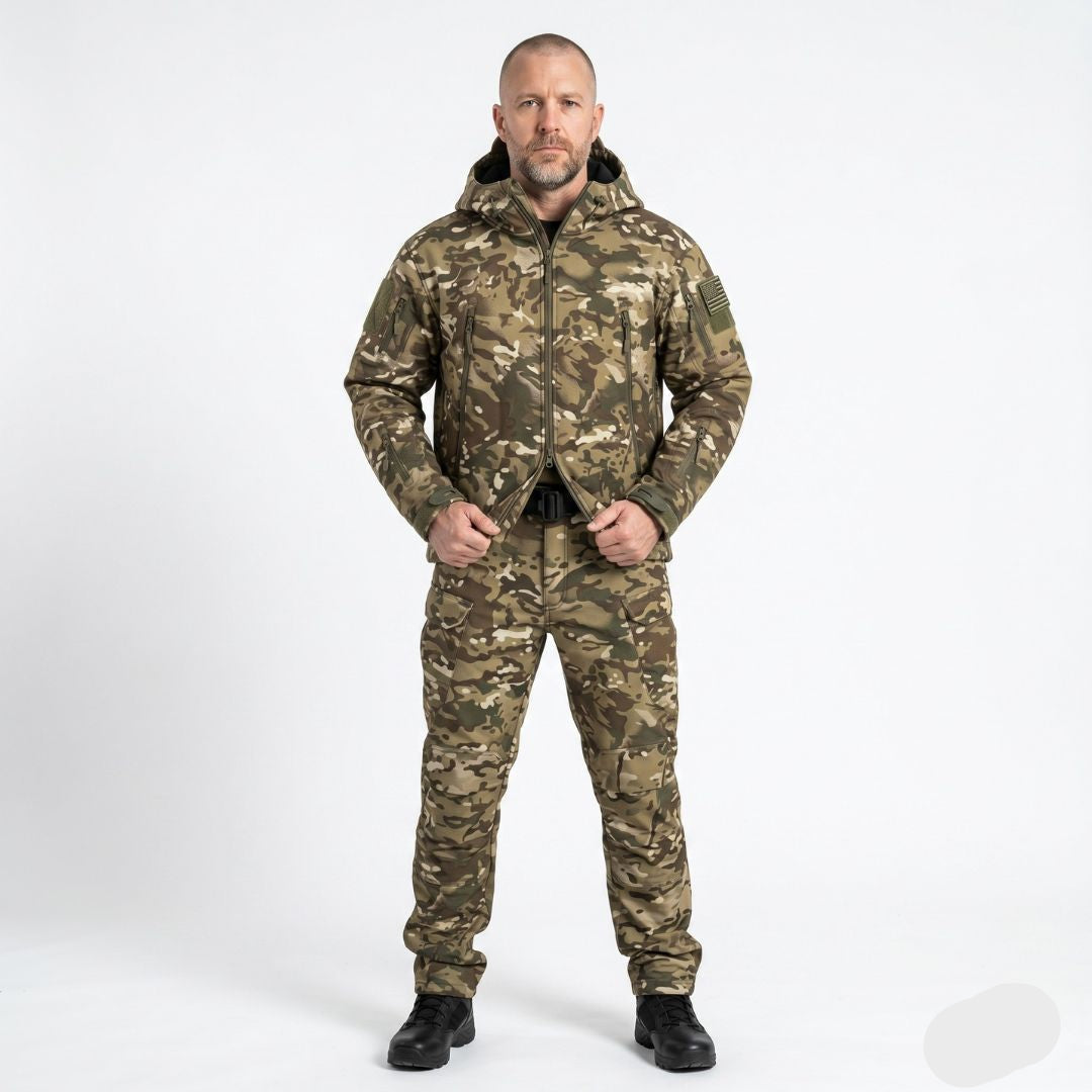 Men's Camo Tactical Jacket and Pants Set