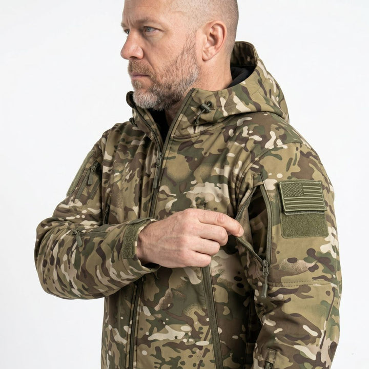 Men's Camo Tactical Jacket and Pants Set