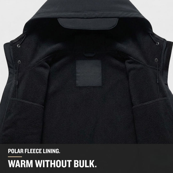 Men's Hooded Tactical Softshell Jacket with Zip Pockets