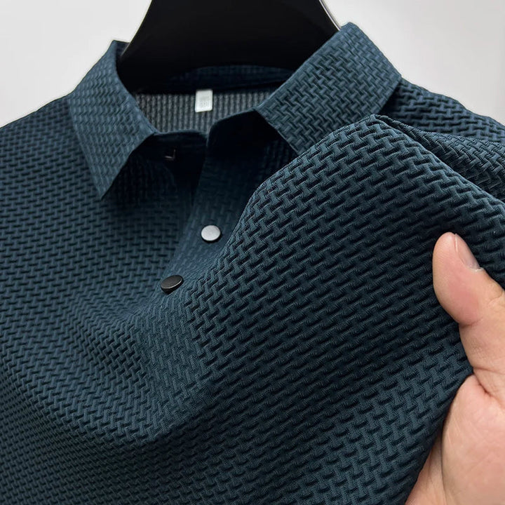 Textured Short Sleeve Polo Shirt
