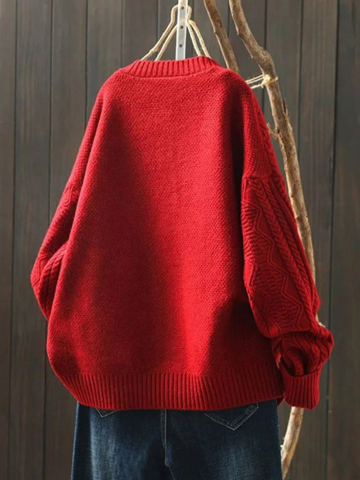 Oversized Cable Knit Button Front Cardigan