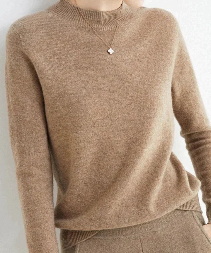 Women's Ribbed Mock Neck Fitted Sweater