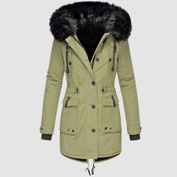 Women's Cotton Parka with Faux Fur Hood