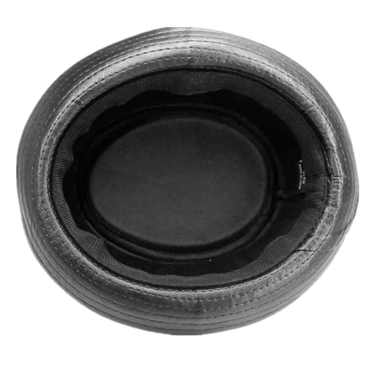 Black Porkpie Hat with Flat Brim