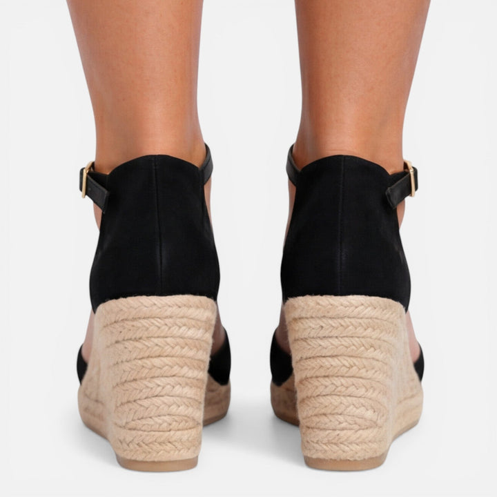 Women's Closed-Toe Espadrille Wedge Sandals with Ankle Strap
