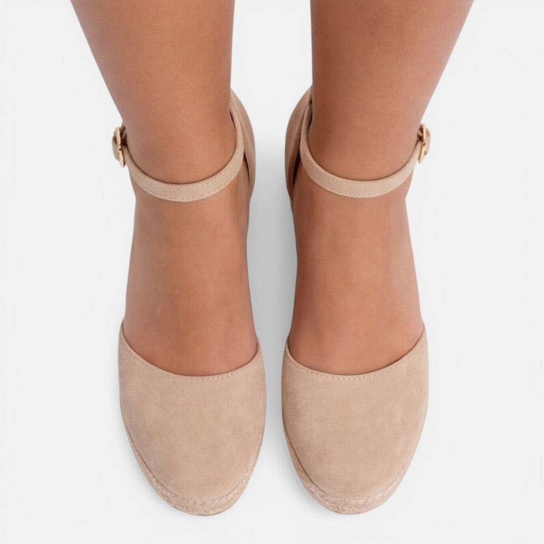 Women's Closed-Toe Espadrille Wedge Sandals with Ankle Strap