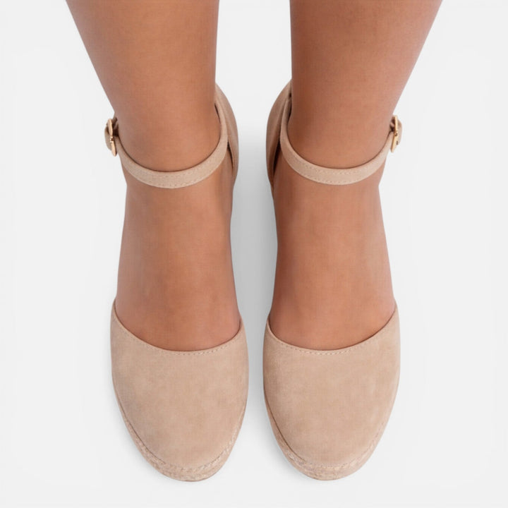Women's Closed-Toe Espadrille Wedge Sandals with Ankle Strap