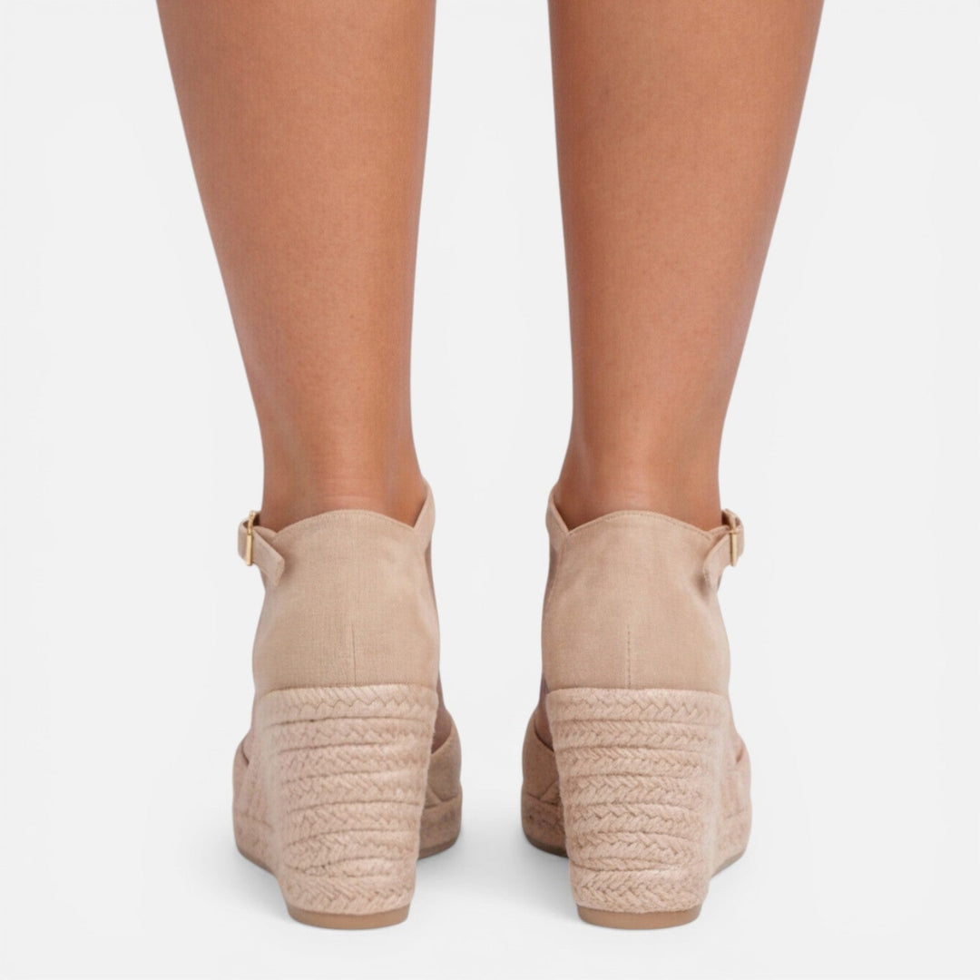 Women's Closed-Toe Espadrille Wedge Sandals with Ankle Strap
