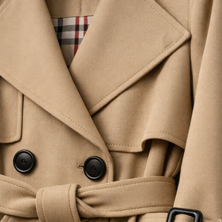 Women's Trench Coat with Belted Waist