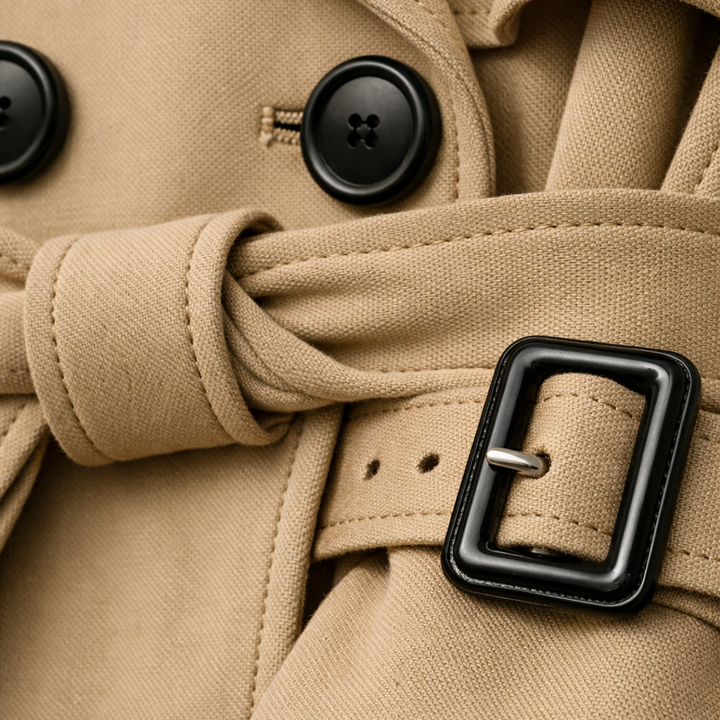 Women's Trench Coat with Belted Waist