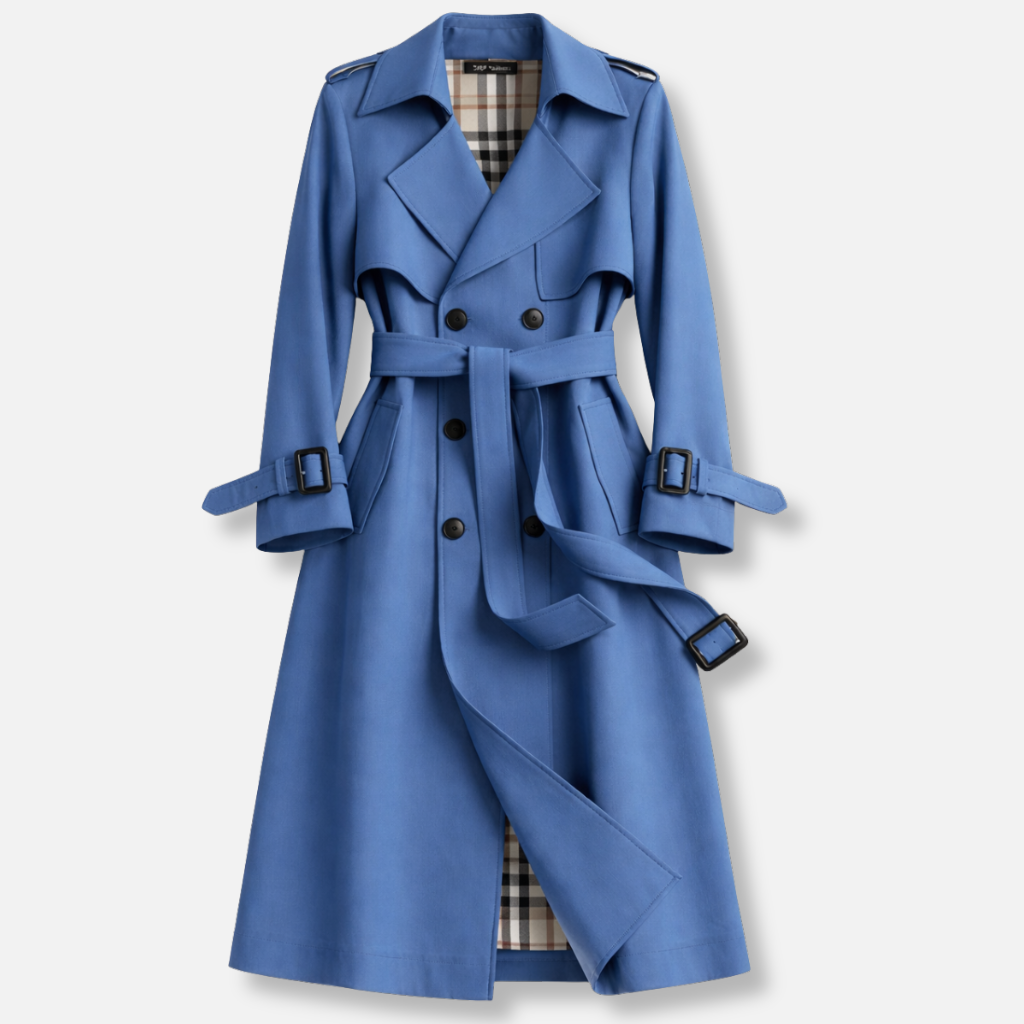 Women's Trench Coat with Belted Waist