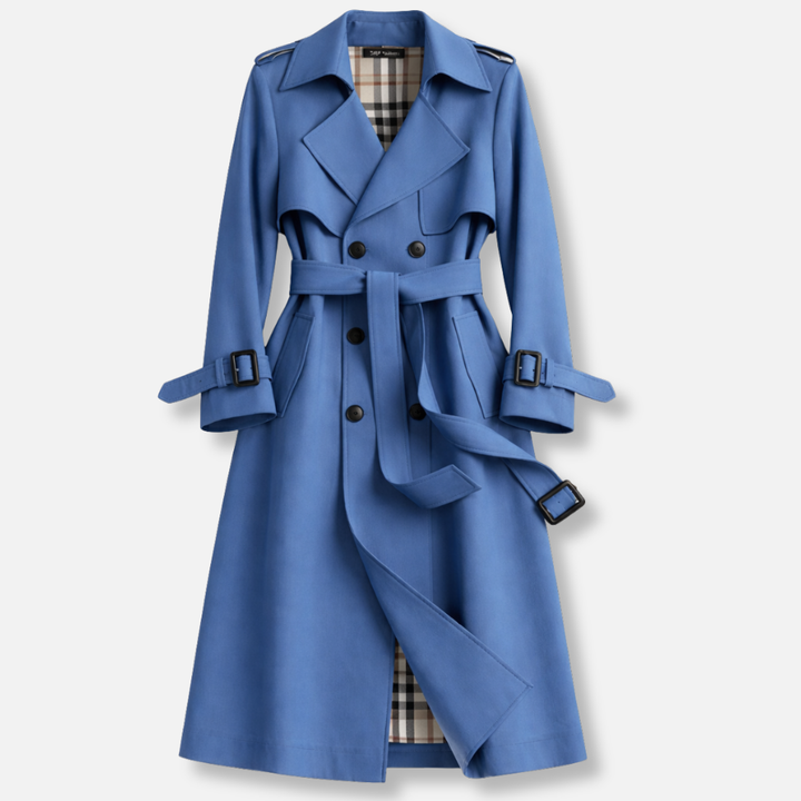 Women's Trench Coat with Belted Waist