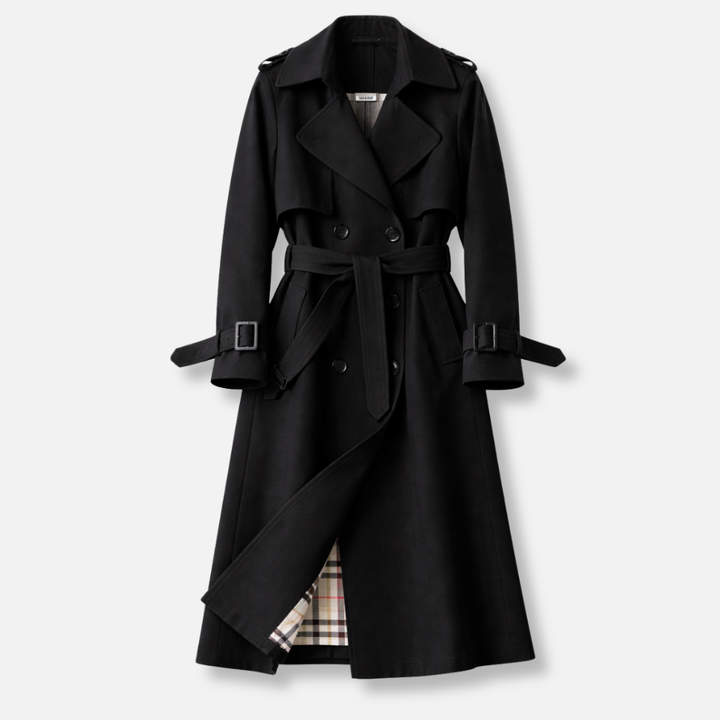 Women's Trench Coat with Belted Waist