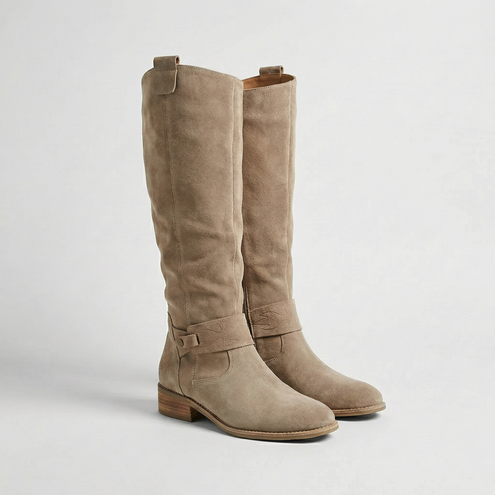 Women's Slouch Knee High Boots with Low Heel
