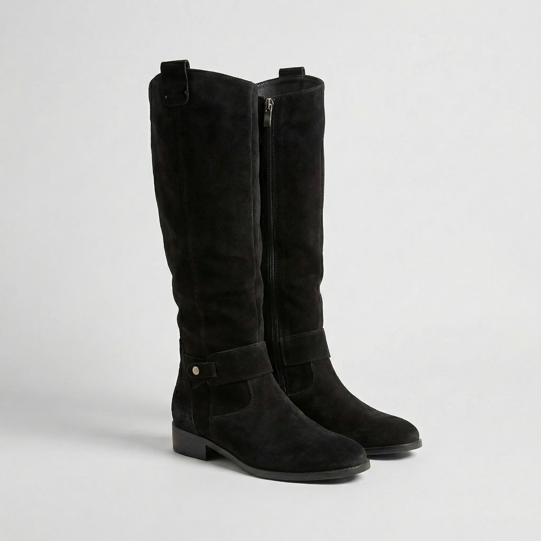 Women's Slouch Knee High Boots with Low Heel