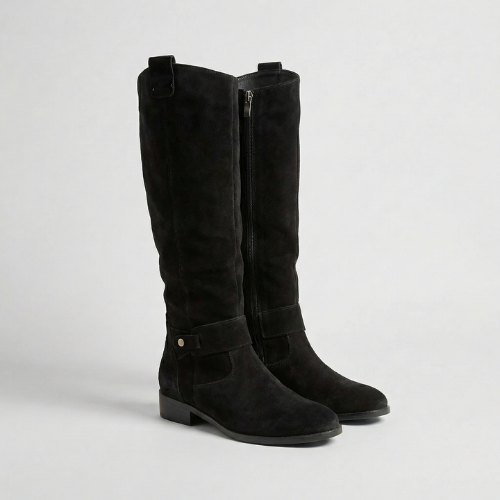 Women's Slouch Knee High Boots with Low Heel