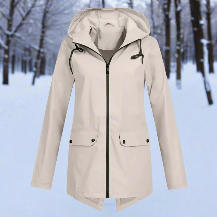 Women's Hooded Rain Jacket with Snap Pockets