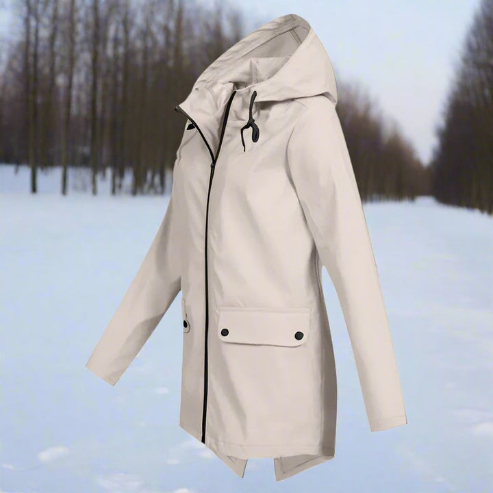 Women's Hooded Rain Jacket with Snap Pockets