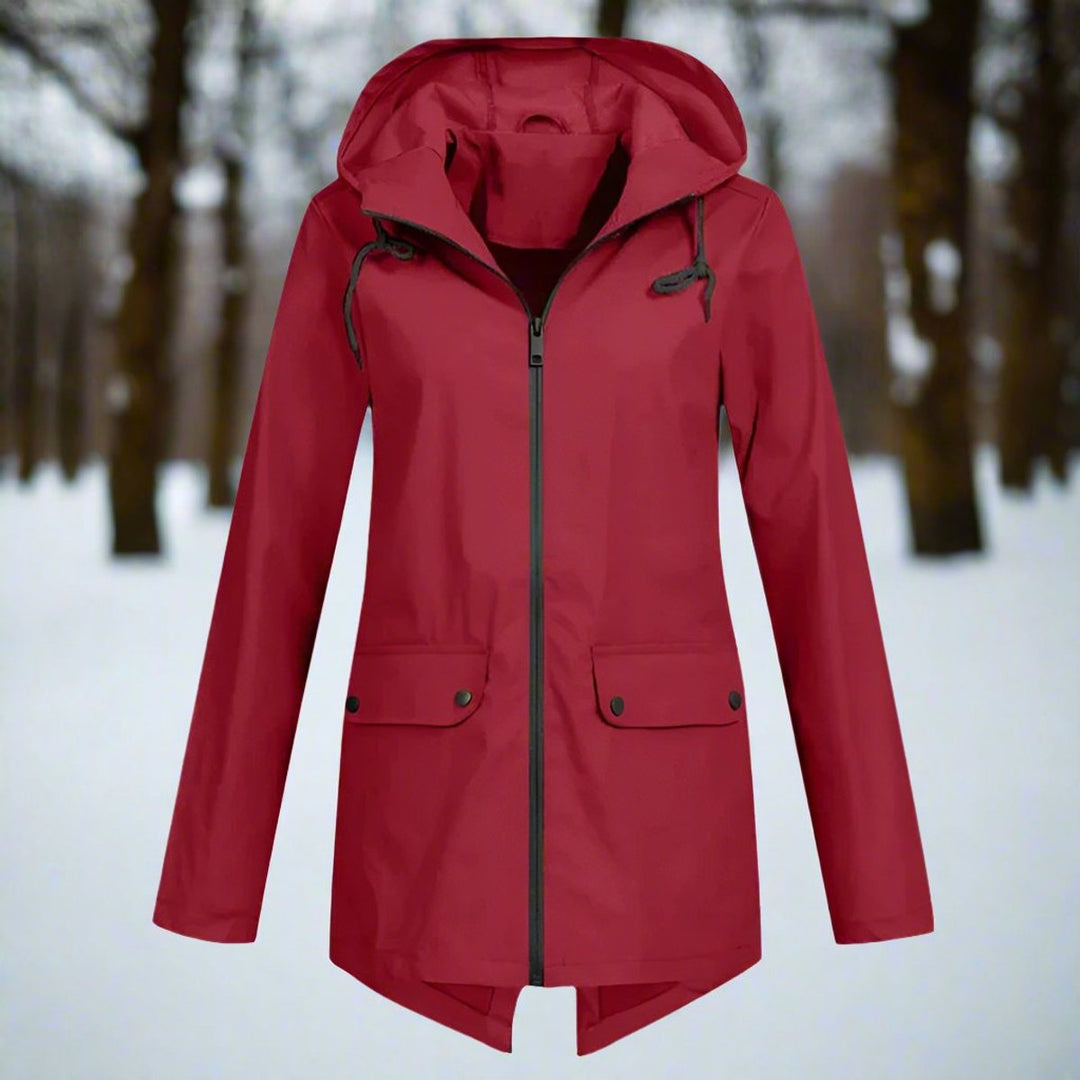 Women's Hooded Rain Jacket with Snap Pockets