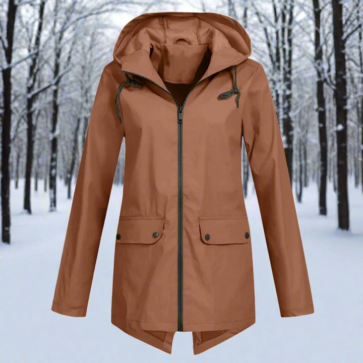 Women's Hooded Rain Jacket with Snap Pockets