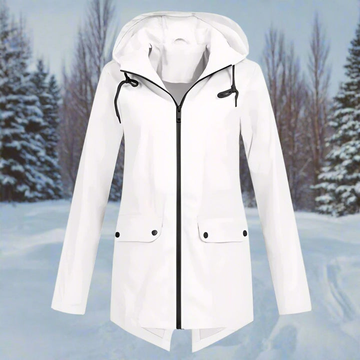 Women's Hooded Rain Jacket with Snap Pockets