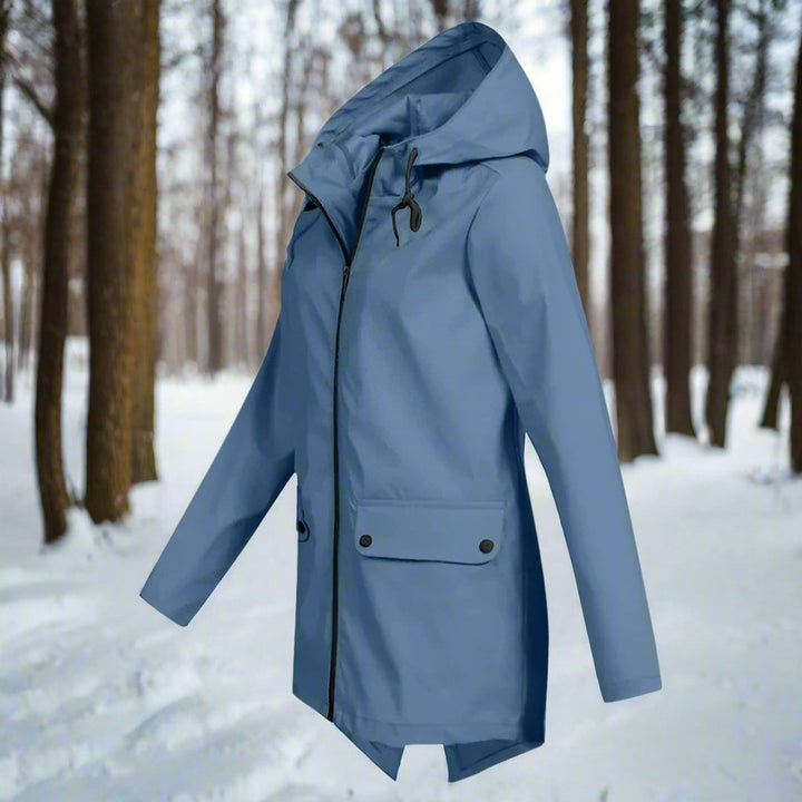 Women's Hooded Rain Jacket with Snap Pockets