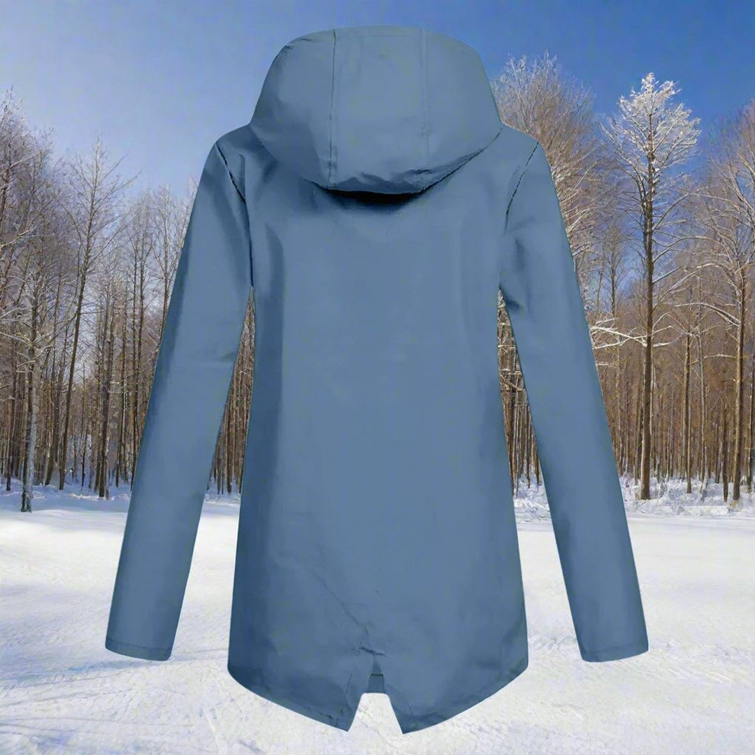 Women's Hooded Rain Jacket with Snap Pockets