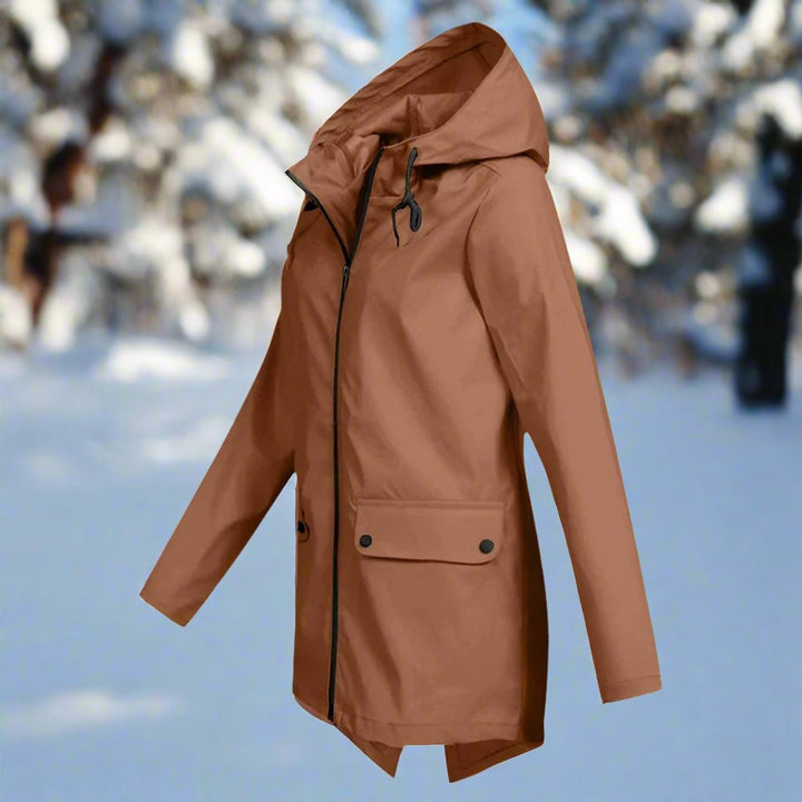 Women's Hooded Rain Jacket with Snap Pockets