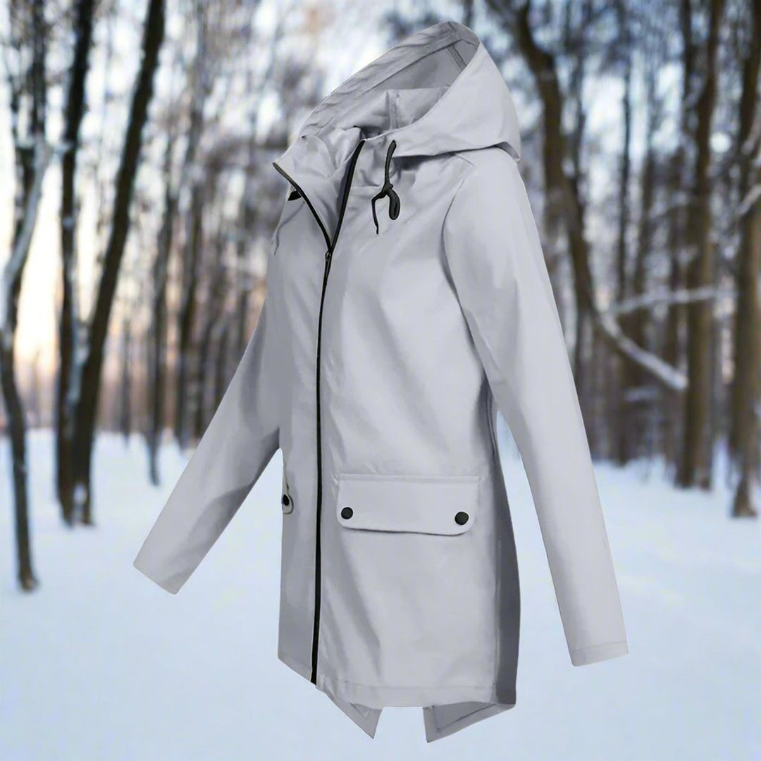Women's Hooded Rain Jacket with Snap Pockets