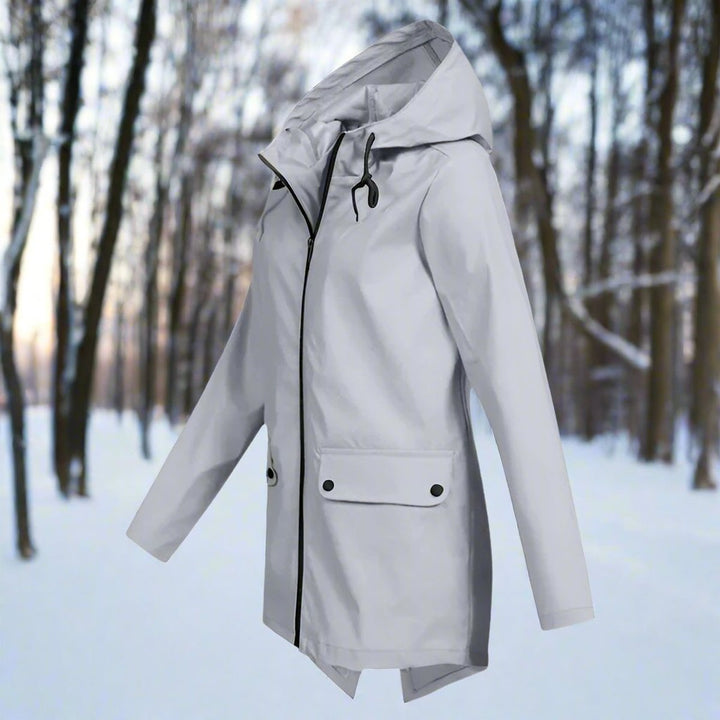 Women's Hooded Rain Jacket with Snap Pockets