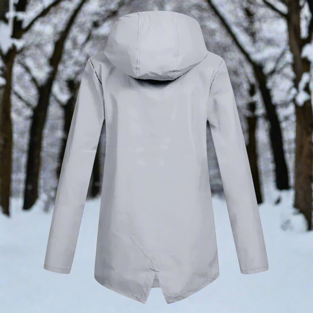 Women's Hooded Rain Jacket with Snap Pockets