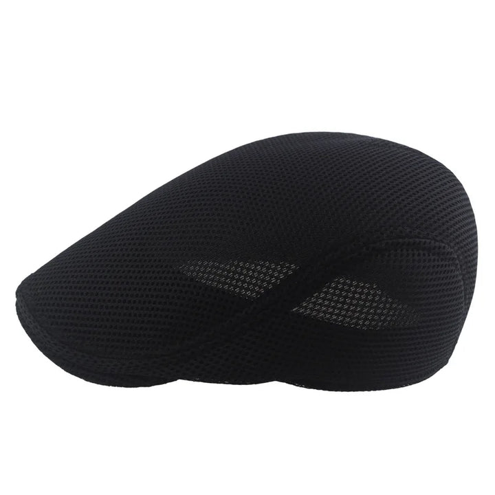 Mesh Flat Cap with Adjustable Buckle Strap