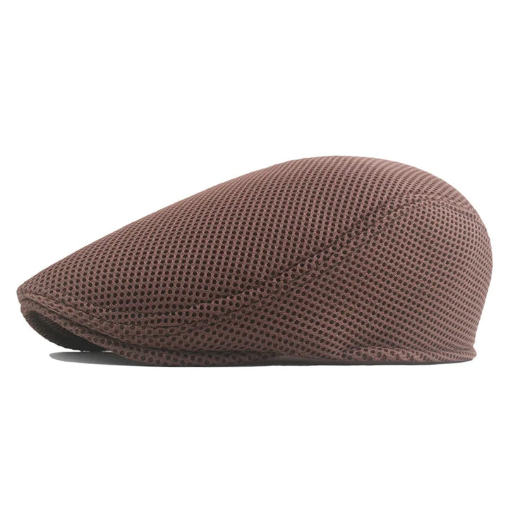 Mesh Flat Cap with Adjustable Buckle Strap