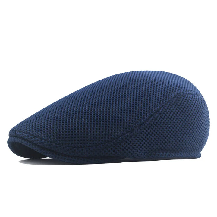 Mesh Flat Cap with Adjustable Buckle Strap