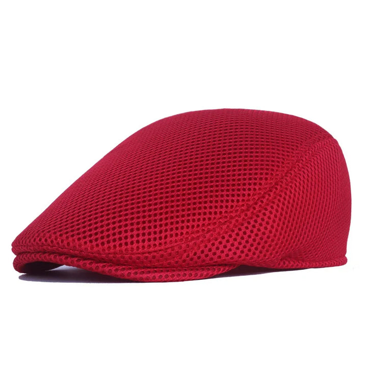 Mesh Flat Cap with Adjustable Buckle Strap