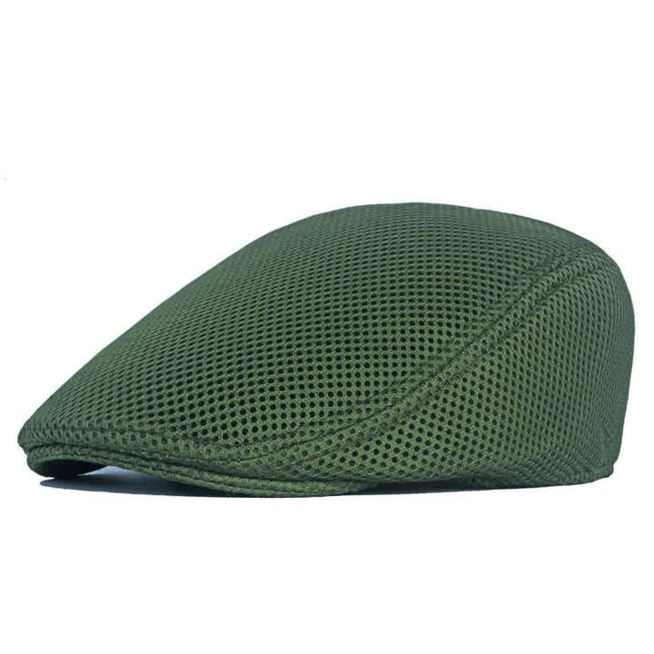 Mesh Flat Cap with Adjustable Buckle Strap