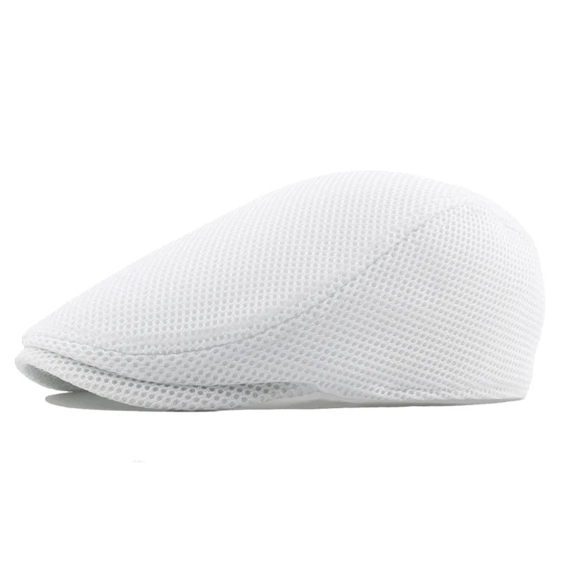 Mesh Flat Cap with Adjustable Buckle Strap