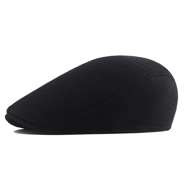 Mesh Flat Cap with Adjustable Buckle Strap