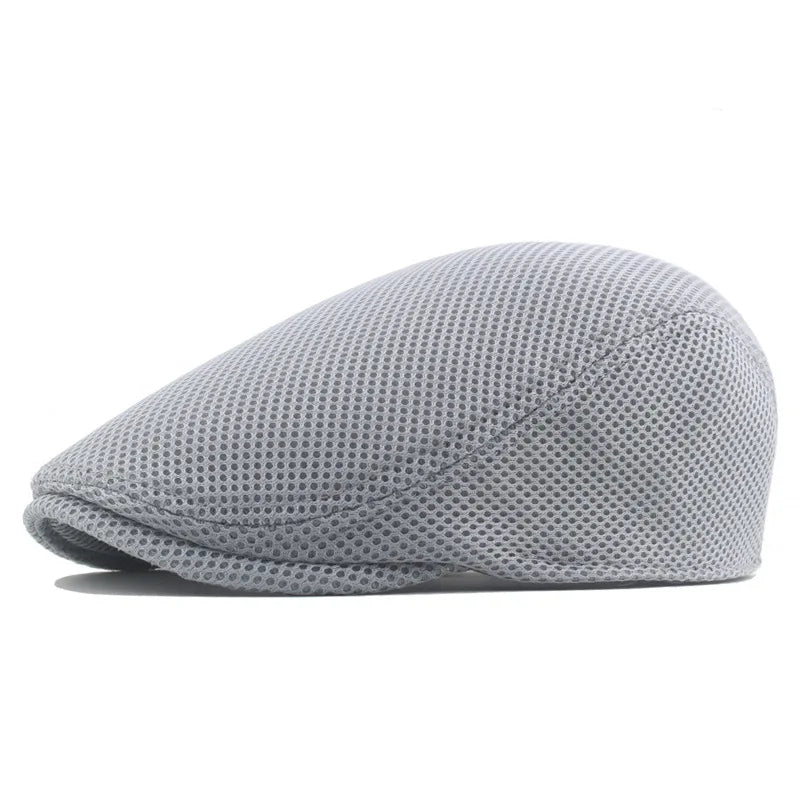 Mesh Flat Cap with Adjustable Buckle Strap