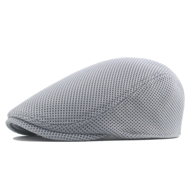 Mesh Flat Cap with Adjustable Buckle Strap