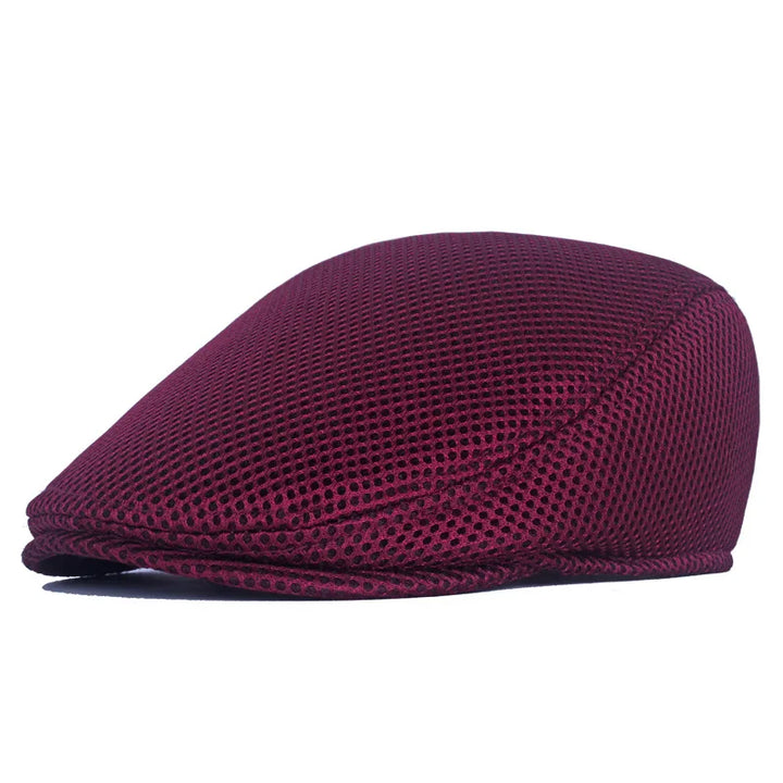 Mesh Flat Cap with Adjustable Buckle Strap