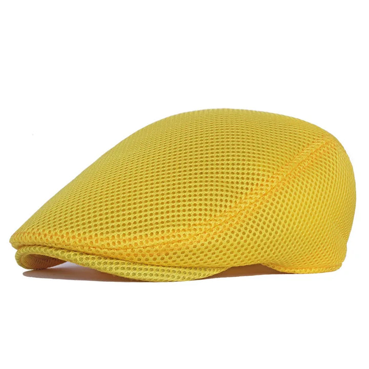 Mesh Flat Cap with Adjustable Buckle Strap