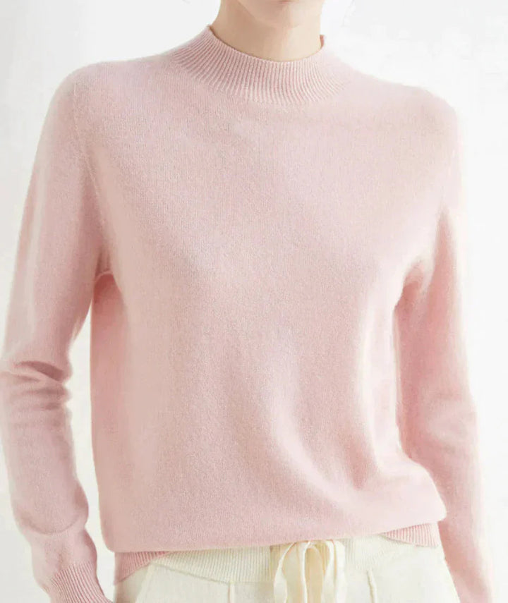 Women's Ribbed Mock Neck Fitted Sweater