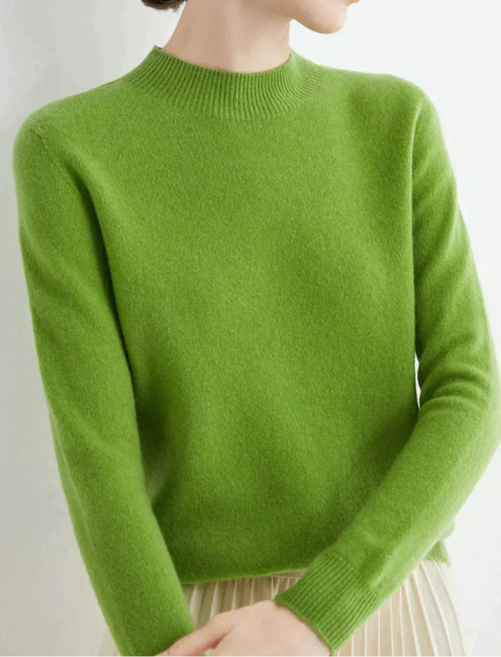 Women's Ribbed Mock Neck Fitted Sweater