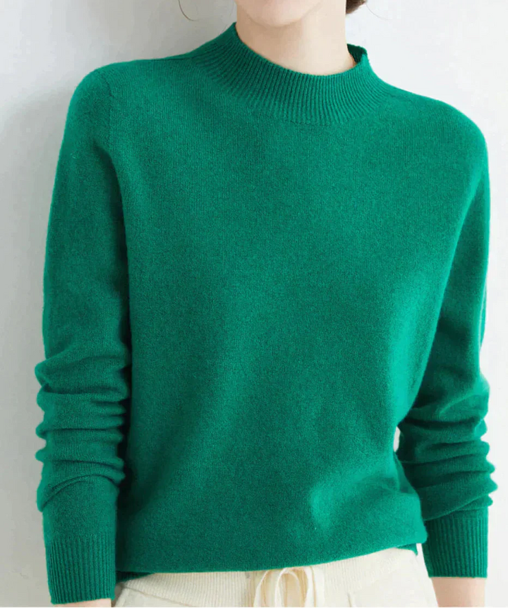 Women's Ribbed Mock Neck Fitted Sweater