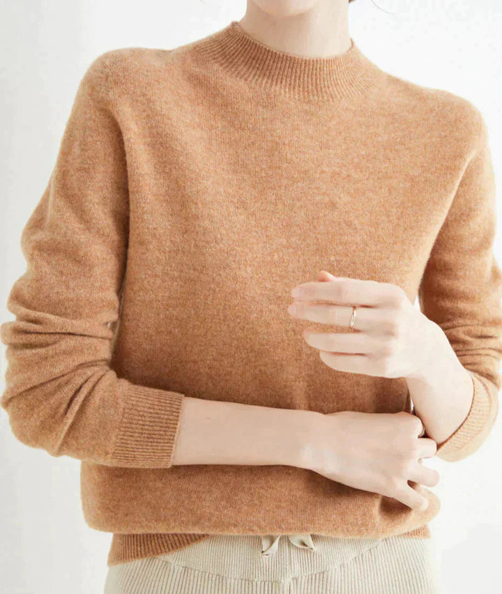 Women's Ribbed Mock Neck Fitted Sweater