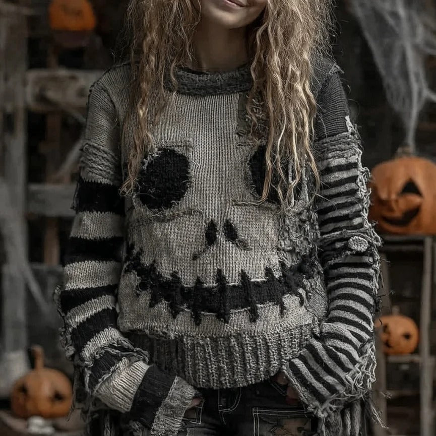 Men's Pumpkin Bat Halloween Sweater with Pullover Fit